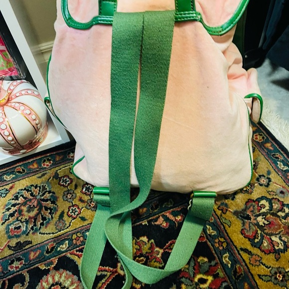 Juicy Couture pink and green university Backpack - Picture 2 of 12